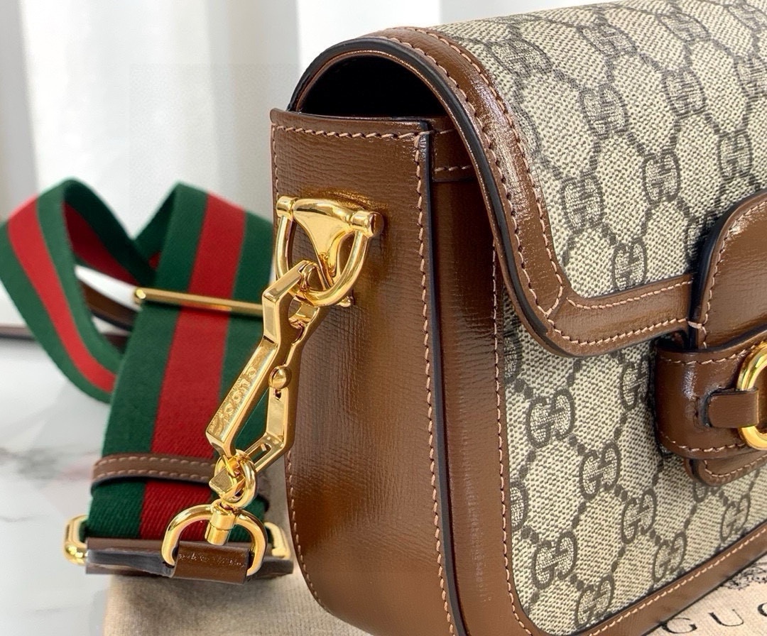 Gucci Horsebit 1955 Series Saddle Bag Mini Handbag Brown